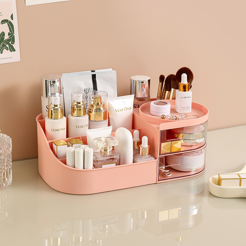 Caja de almacenamiento de cosméticos tipo cajón caja de almacenamiento de escritorio multiplaca caja de acabado de cosméticos estante de almacenamiento de productos de cuidado de la piel