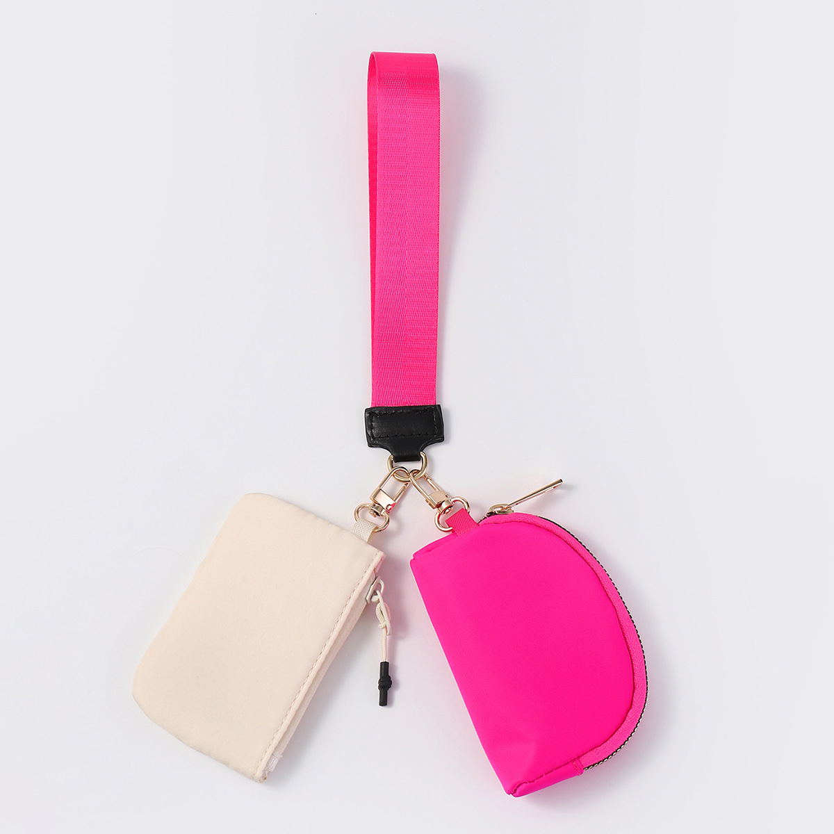 Bolso de muñeca transfronterizo LULU con el mismo estilo Mini bolso de color de moda portátil Estuche para llaves de almacenamiento impermeable de nailon