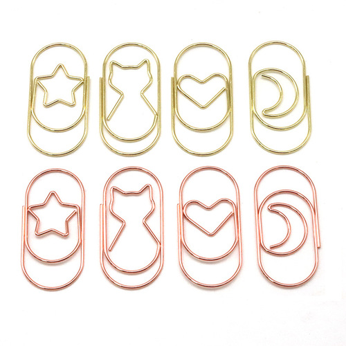 50mm Love Paper Clip Creative Cute Paper Clip Wholesale Metal Bookmark Color Clip Special Shaped Pin Cartoon