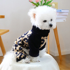 現物クロスボーダー爆発ペット子犬満服源工場直売秋冬保温豹紋四足服