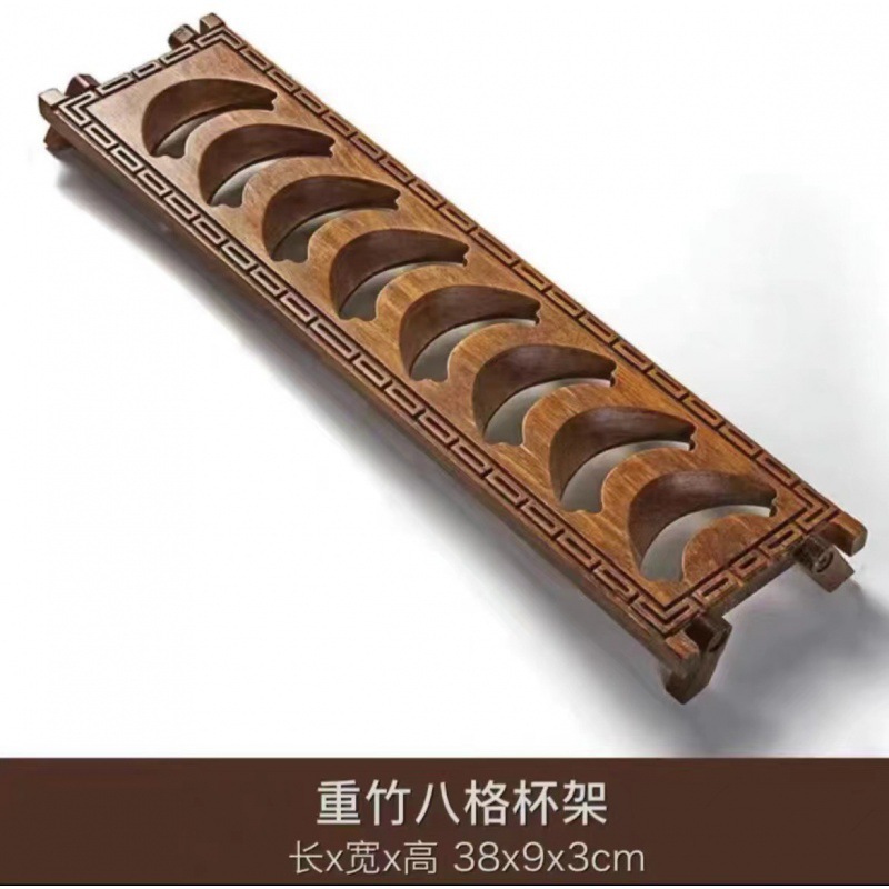 무거운 대나무 8칸 컵 홀더