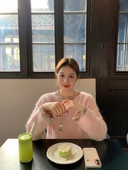 小香风温柔仿羊驼绒毛衣女秋季2025新款气质甜美减龄百搭套头上衣