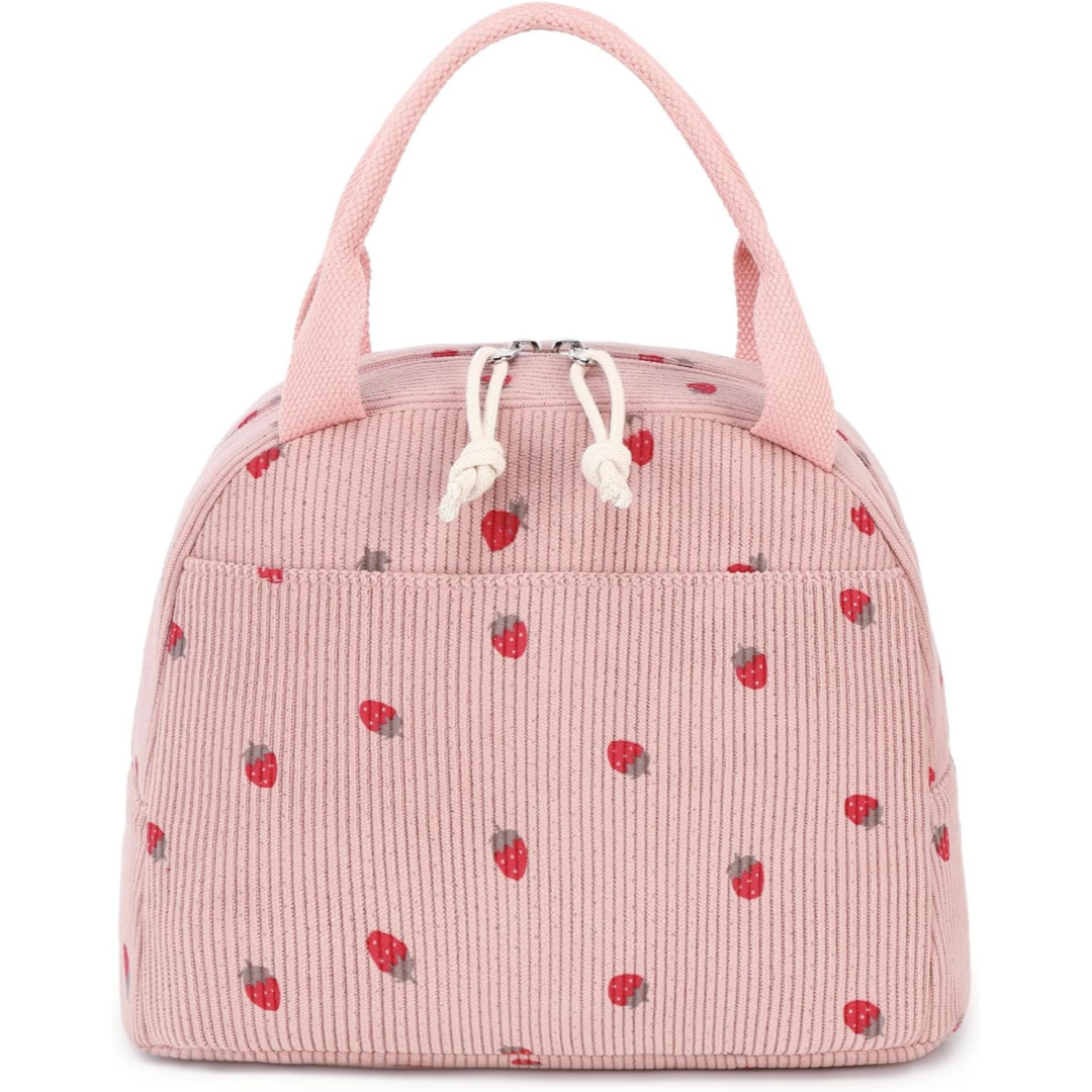 Nuevo producto transfronterizo Bolsa bento portátil con estampado de pana Bolsa de almuerzo fresca de gran capacidad adecuada para acampar al aire libre