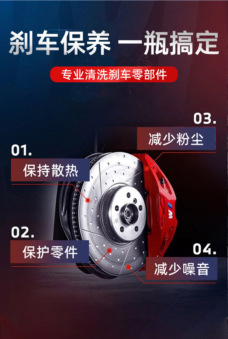 Automobile brake system cleaning agent brake abnormal noise elimination agent brake disc caliper rust removal decontamination maintenance cleaner