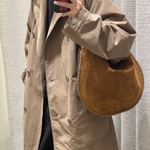 【源版开】is穿绳包麂皮反绒头层牛皮单肩女包秋冬新款