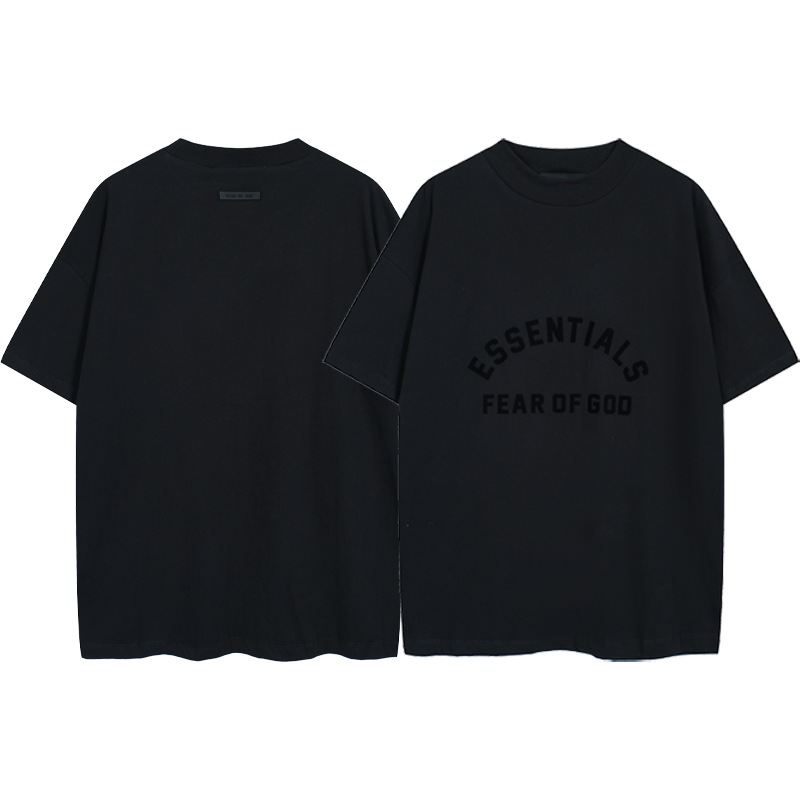 FOG ESSENTIALS WANG Jiaer mismo estilo pequeño cuello alto ancho fuerte hombres sueltos de manga corta pareja camiseta casual