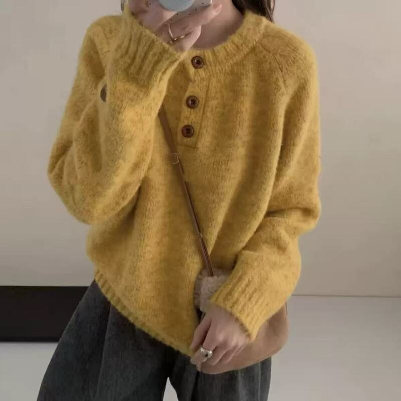 Korean Style Age-Reducing Versatile Gentle Style Knitted Pullover Autumn and Winter New Fashion Versatile Casual Sweater Top for Women Korean Style Age-Reducing Versatile Gentle Style Knitted Pullover Autumn and Winter New Fashion Versatile Casual Sweater Top for Women