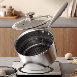 Strictly selected 316 stainless steel milk pot baby food supplement pot baby uncoated small milk pot non-stick pot instant noodle pot Universal