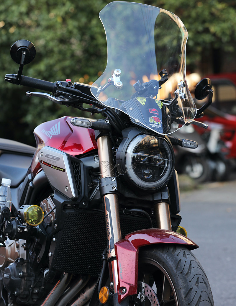 New Model Men's Motorcycle Front Windshield, Universal for Suzuki, Plexiglass Street Bike Modification, Honda-Specific Windscreen