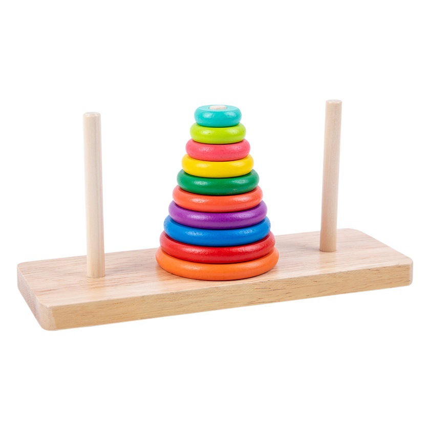 Torre de madera de Hanoi grande 10 capas 10 capas 8 hanrata juguetes para niños estudiantes de escuela primaria pensamiento educativo entrenamiento de competencia