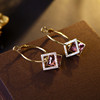 Advanced earrings, purple crystal earings, high-quality style, bright catchy style, 2023 collection