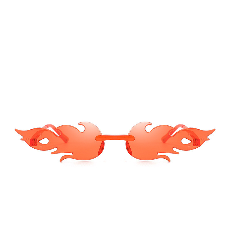 New European and American Cross-border Flame Sunglasses Frameless Personality Colorful Ball Sunglasses Candy Color One-piece Glasses