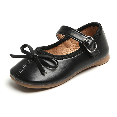 Girls' Bow Princess Shoes  Spring Fashion Shoes Baby Girls Soft Soled Small Leather Shoes Grandma Shoes Trendy