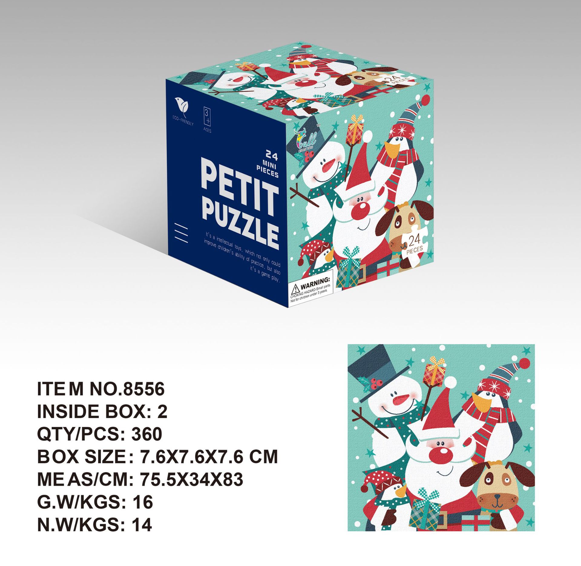 Mini 24 unidades rompecabezas de papel los niños educación temprana juguetes kindergarten regalo para 3 años embalaje inglés