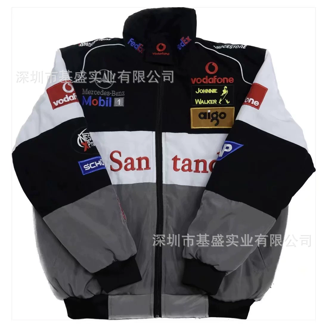 Гоночный костюм F1 прилив стиль европейский и американский стиль полностью вышитый гоночный костюм повседневный хлопчатобумажный костюм с длинными рукавами, полная вышивка