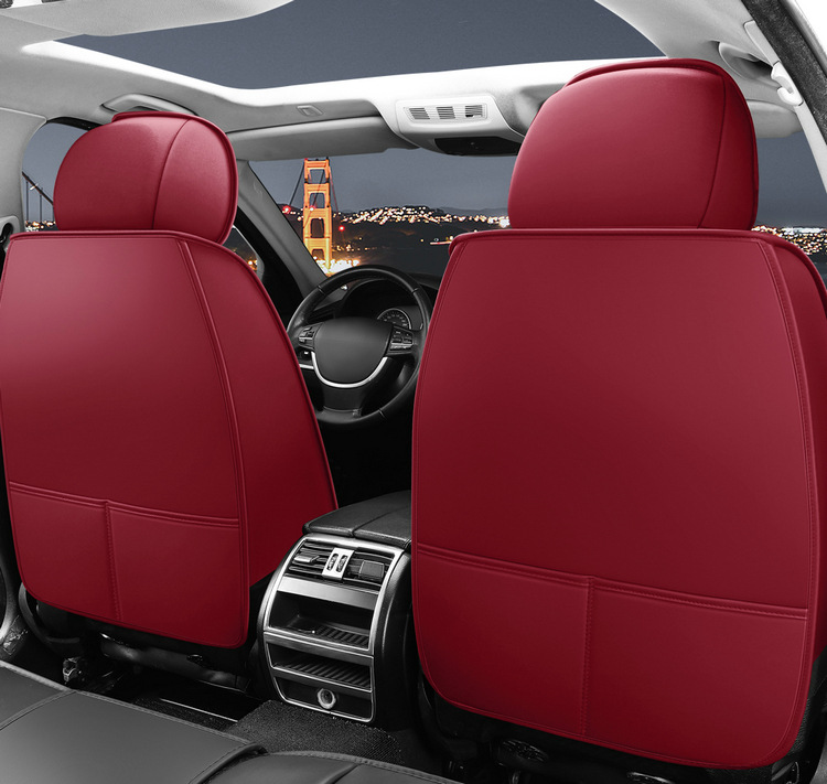Nappa Leather All-Season Car Seat Cushion, Full Surround Leather Car Seat Cover, Wear-Resistant, Durable, Easy to Care for Seat Cushion