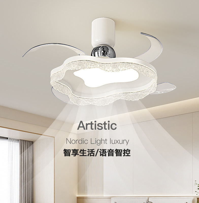 吸顶卧室风扇灯隐形餐厅风扇灯2025新款轻奢高级感意式极简卧室灯|undefined