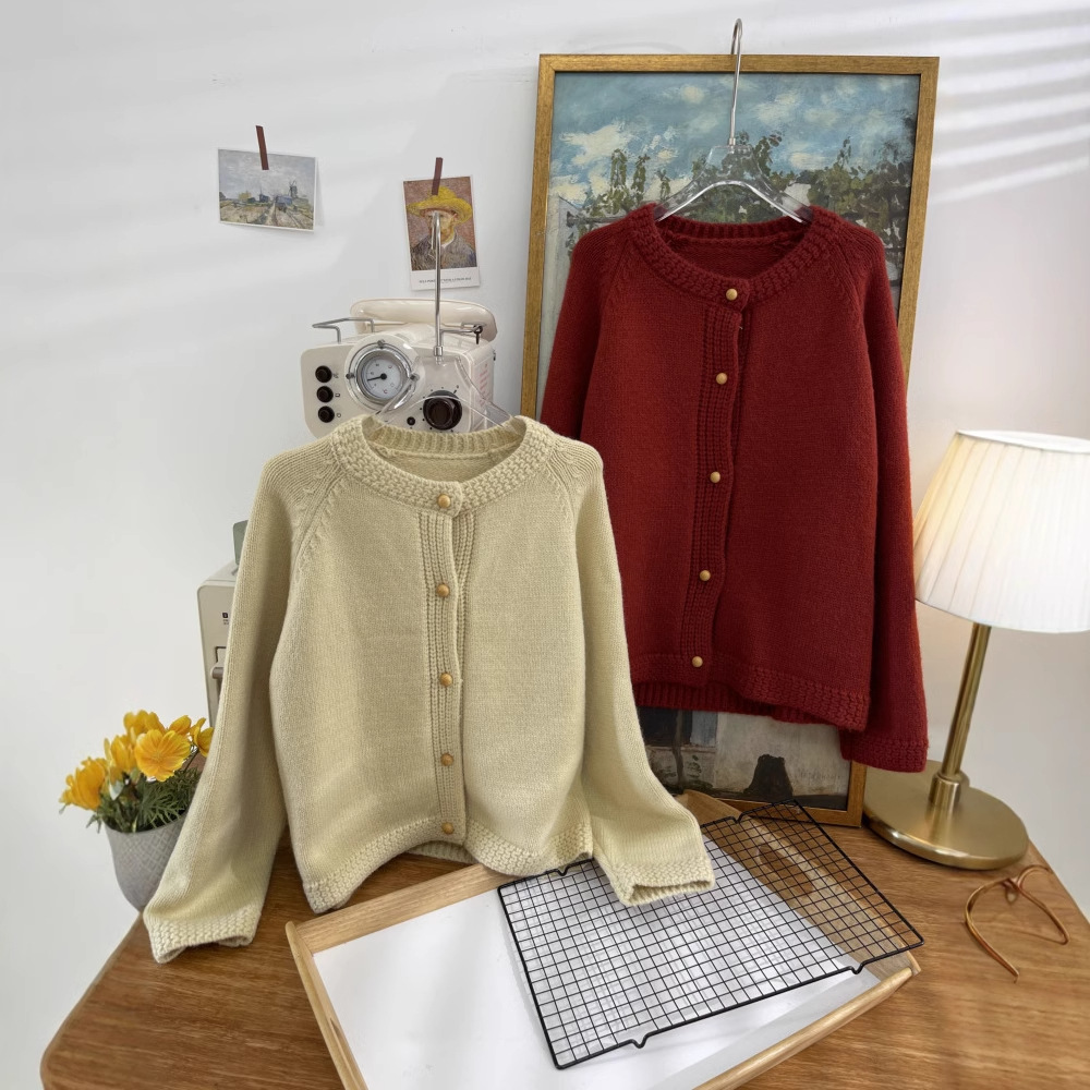 初冬穿搭黄色外搭针织开衫软糯高级慵懒风毛衣女2024新款上衣4973