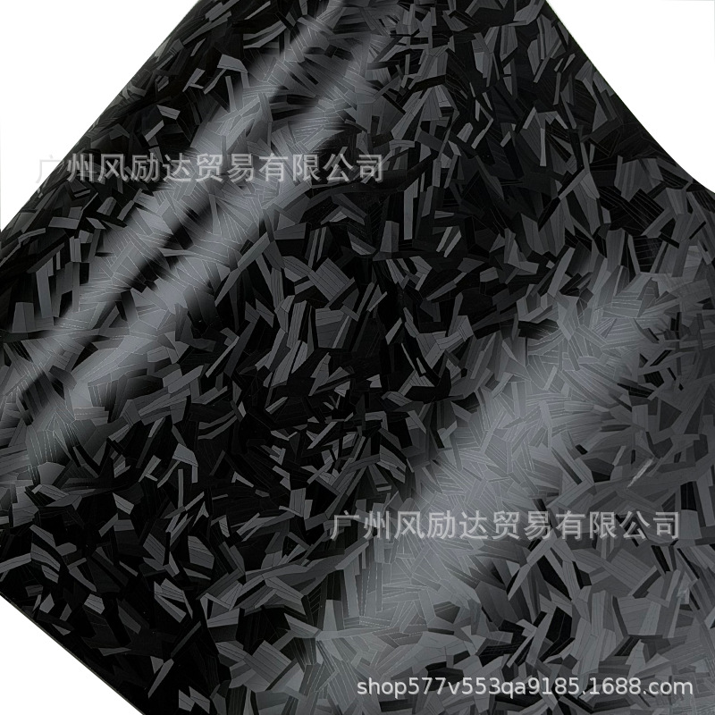 Cross-Border New Product Pet Light and Shadow Forged Carbon Fiber Matte Black Car Body Sticker Interior Rearview Mirror Color Changing Film