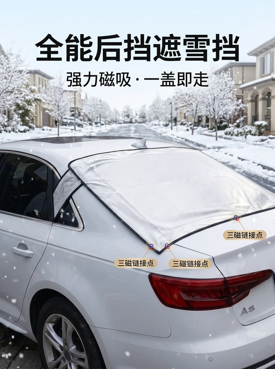 Car rear snow and windscreen cover, sunshade rear window car cover, UV protection, 600D Oxford fabric snow cover