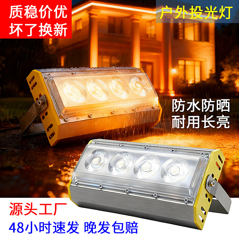 50w户外投光灯工程专用亮化大功率室外防水照树灯七彩led投光灯