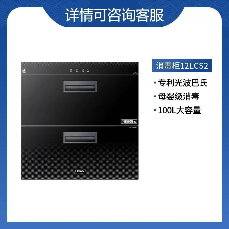 Haier/海尔消毒柜家用碗柜厨房光波巴氏碗筷母婴级消毒柜12LCS2