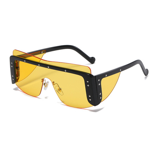 S218 New Style Rice Nail One-piece Windproof Sunglasses Fashionable Trendy European and American Style Travel Driving Leisure Goggles