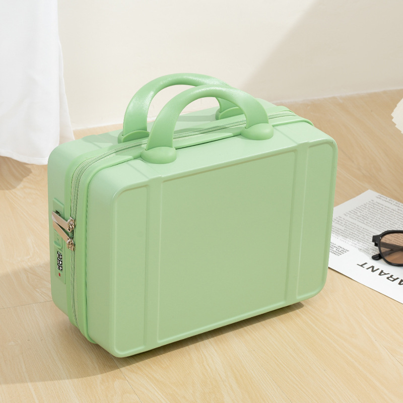 2024 nuevo 14 pulgadas maleta de maquillaje portátil maleta de almacenamiento de gran capacidad maleta de maquillaje maleta de bloqueo de código