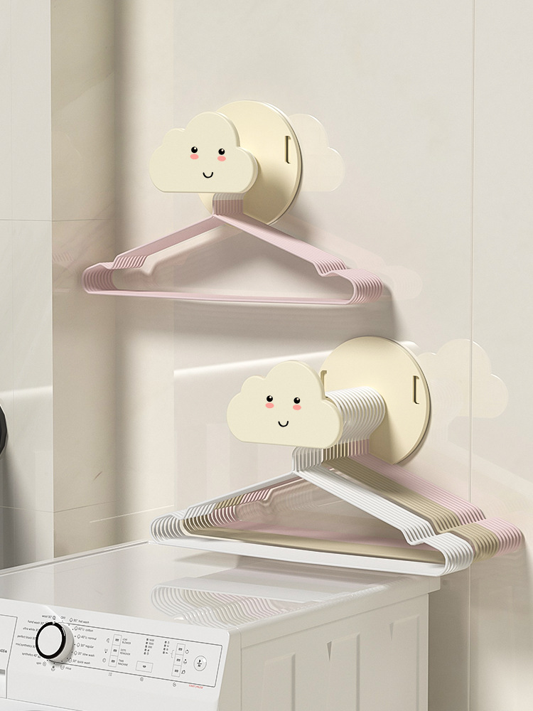 Cloud hanger storage rack adhesive punch-free hanger balcony clothes hanger wall-mounted