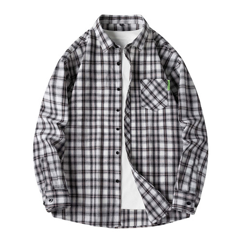 Spring and Autumn Season Fashion Checkered Style Casual Breathable Long-Sleeved Jacket
