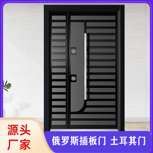 Custom Mdf Middle Eastern Turkish Entry Door with Spliced Wooden Door, Grade a Security Door with Detachable Lock and Long Handle
