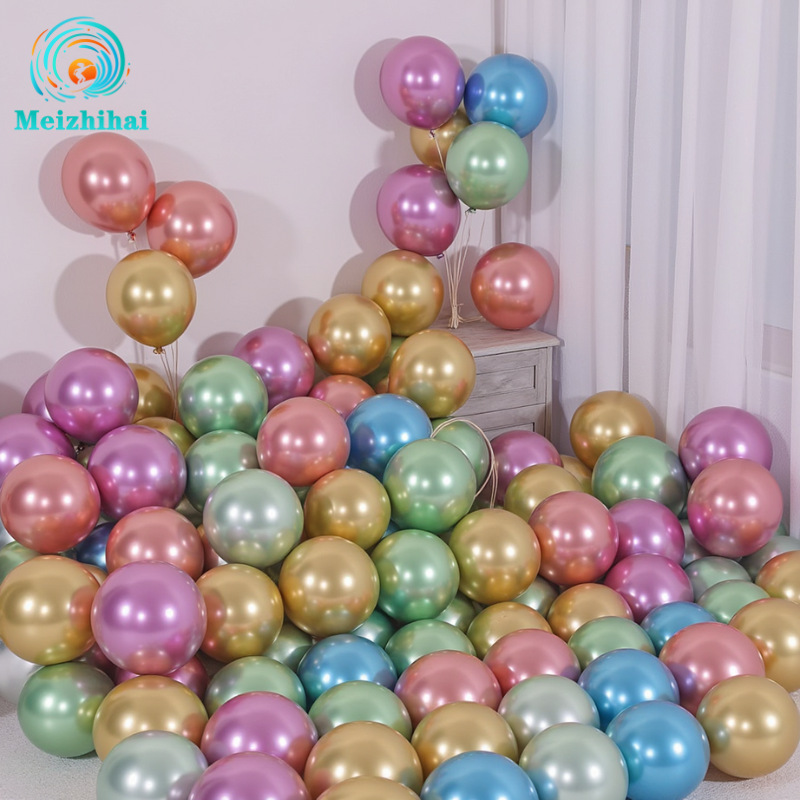 Globo de 5 pulgadas metal Navidad engrosado cumpleaños decoración globo flotante globo de metal cromo traje de modelado al por mayor