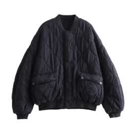 亚马逊跨境专供外贸Y2K2023秋冬季新款棉服宽松飞行员肩宽外套女