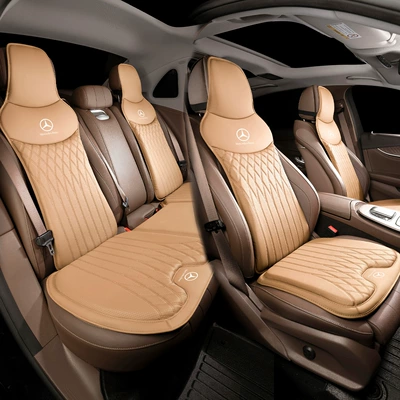 Cars for All Seasons, Waist support - model-b-amber-brown-mercedes-benz-front-and-rear-seat-cushions-and-backrests-seven-piece-set