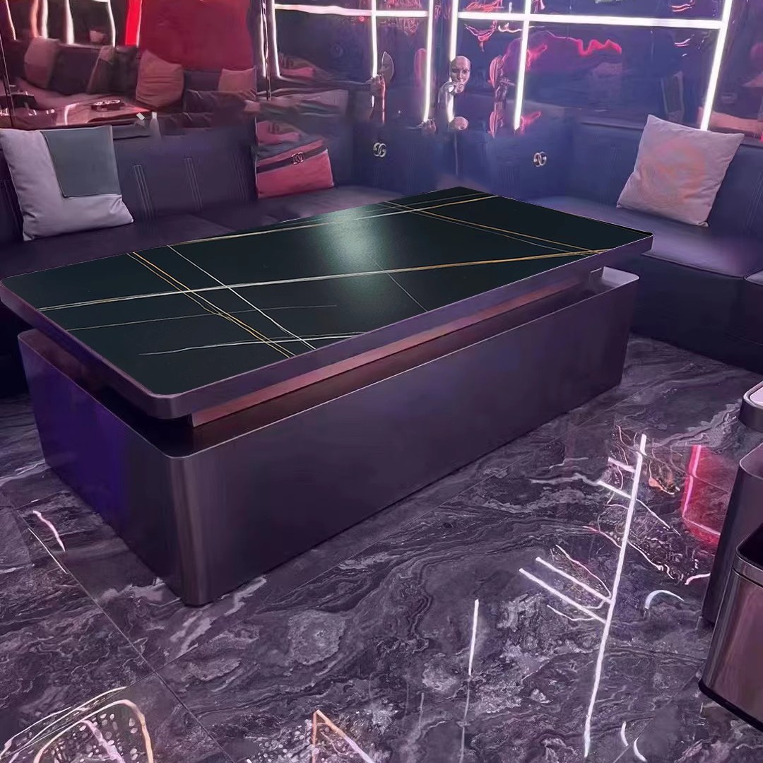 고급 로렌 블랙 골드 슬레이트 엣지 커피 테이블 2(재고 있음)