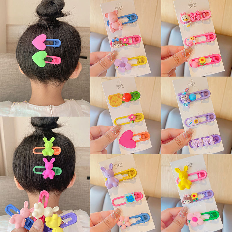 girl Hairpin Broken hair Artifact summer children Bangs Headdress Cartoon bb children princess Hairdressing Card issuance
