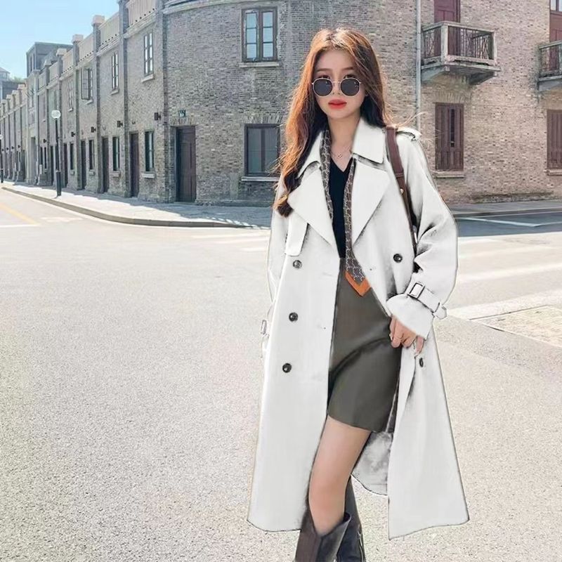 法式风衣外套女2025新款春秋收腰垂感洋气中长款感风衣女|undefined