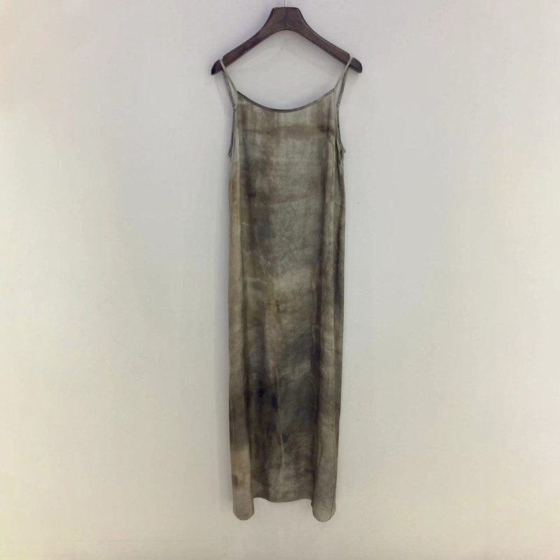 Nanyou Classy Nostalgic Retro 2024 Summer New Style Smudged Design Slim Printed Sleeveless Suspender Dress