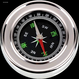 Stainless Steel Compass Military Fan Large Genuine Compass Car-Mounted North Needle Outdoor Mountaineering Portable Guide Direction