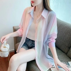 女性の日焼け止めシャツ女性の夏 2025 新しい夏のアイスシルク日焼け止め服女性の薄い空調カバートップ