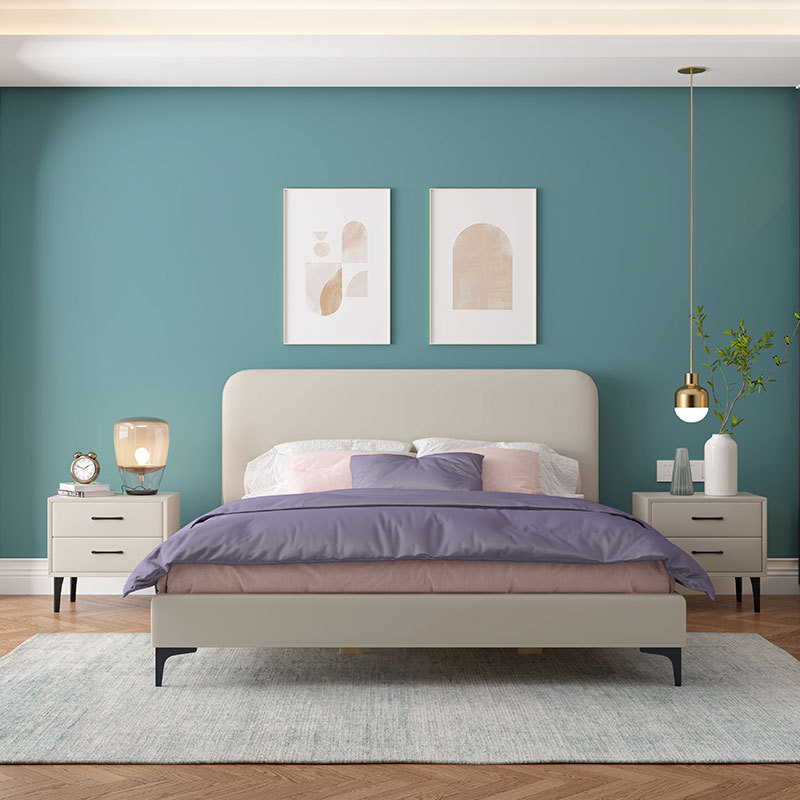 床頭板軟包2022新款現代輕奢簡約落地靠背板科技布全實木床頭單買