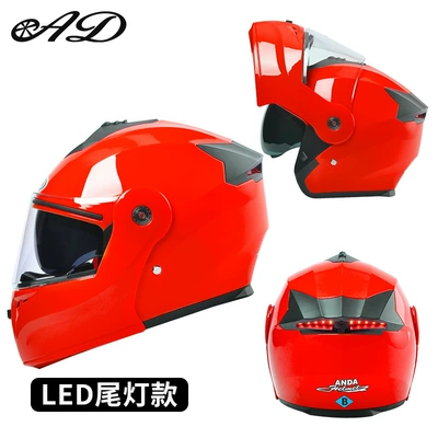 Vehicle Open-Face Helmet, Motorcycle Safety Helmet — Motosiklet kaskı (dəbilqə) - 3c-tail-light-model-red-hd-mirror