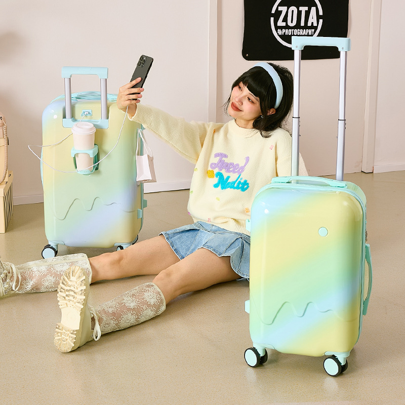 [Fábrica de selección estricta] maleta de alto valor de la cara Gradiente helado maleta de viaje ligera y duradera de 20 pulgadas