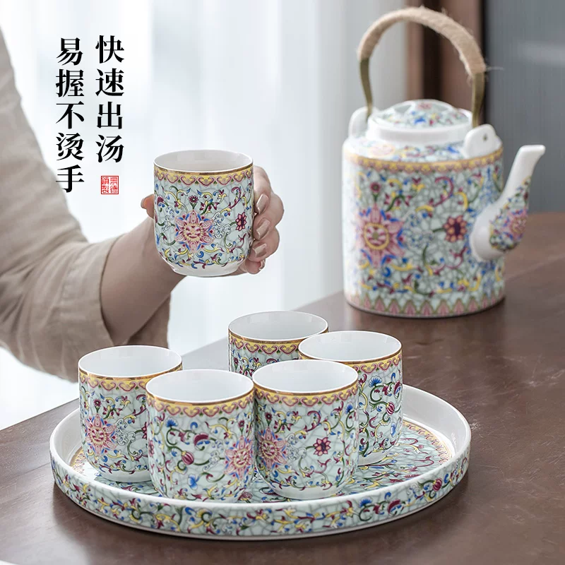 Чайный набор для дома, керамический чайник, чашка для гостиной, 2546G, китайский стиль