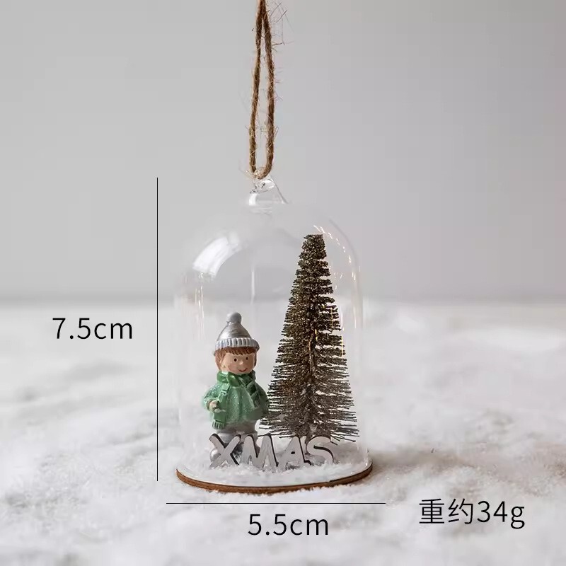 クリスマスデスクトップ雰囲気照明ガラスナイトライト北欧風クリスマスツリーハンギングデコレーションクリエイティブクリスマスギフト|undefined
