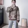 宽松撞色新款条纹毛衣