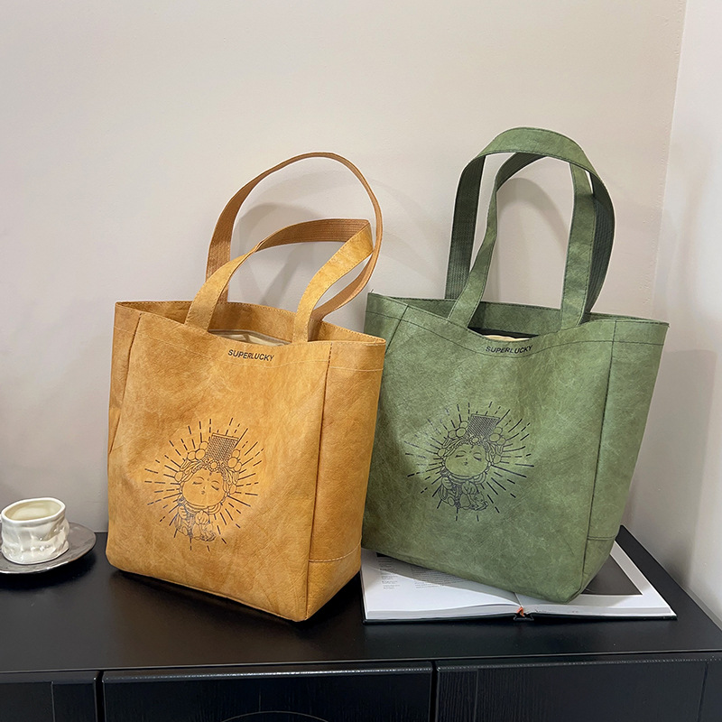 外贸高级感杜邦纸女包新款休闲通勤手提包大容量潮流百搭托特包包