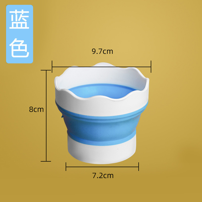 Cubo plegable multifuncional de silicona al por mayor puede insertar pluma Cubo de lavado acuarela gouache cepillo portátil titular de la pluma para estudiantes de arte