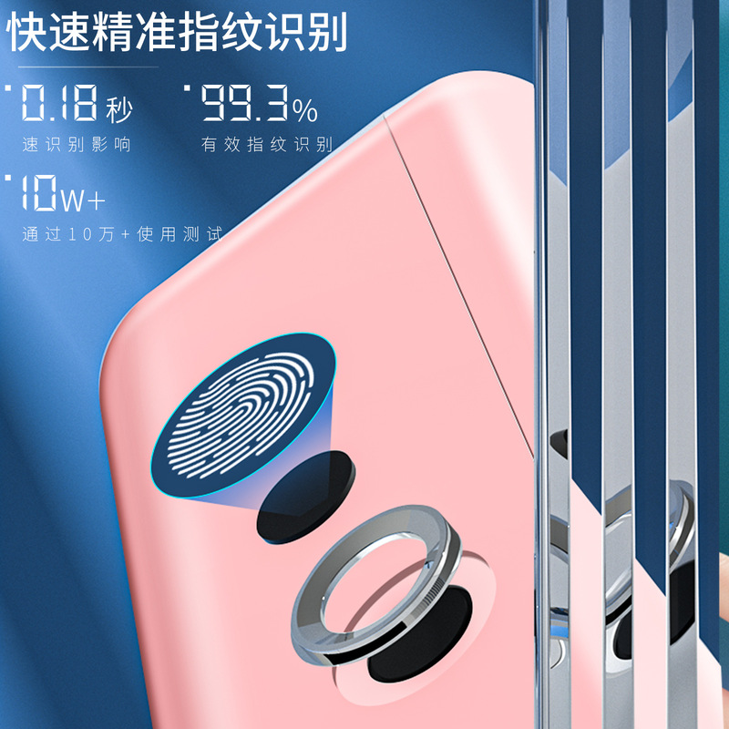 指紋文房具箱パスワードロック付き児童生徒鉛筆ケース多機能デスクトップ収納ケースピンク指紋ケース|undefined