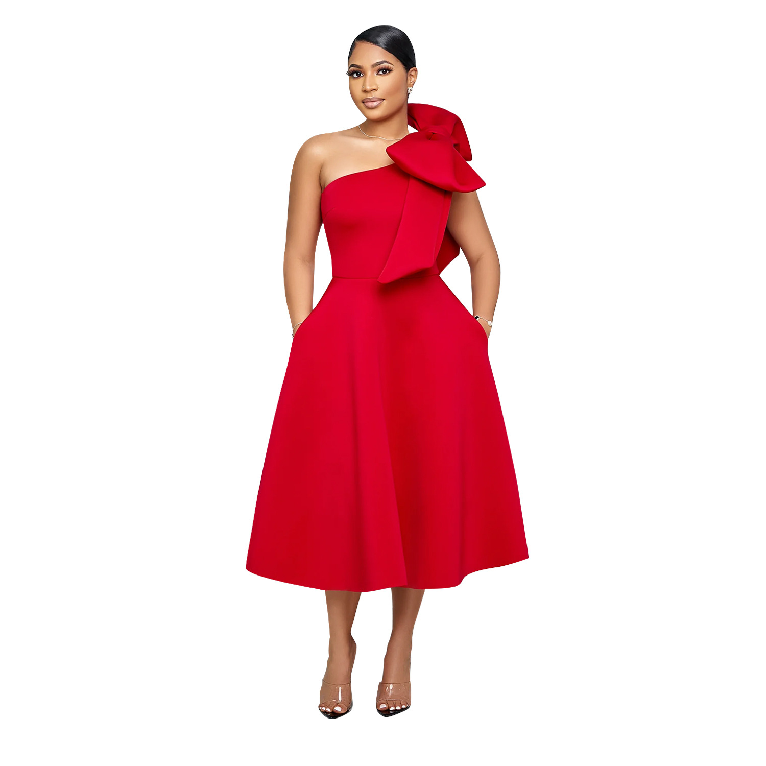 C7011 Aliexpress transfronterizo Amazon estación independiente de moda europea y americana ropa de mujer de color sólido vestido sexy vestido nuevo